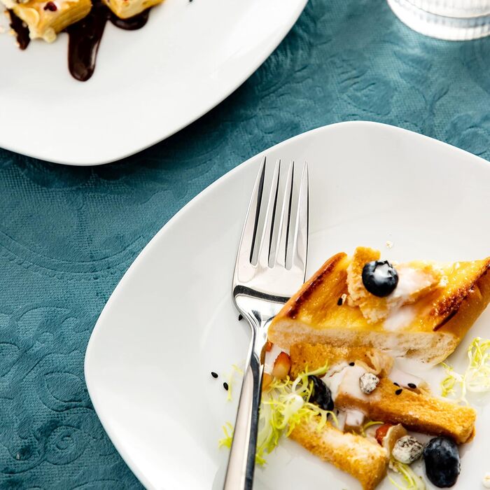 Серія Elisa, 12-предметний кремовий порцеляновий кавовий набір, кавові чашки та блюдця на 6 осіб для кави, чаю, десертів (білий, десертні тарілки (6 шт.))