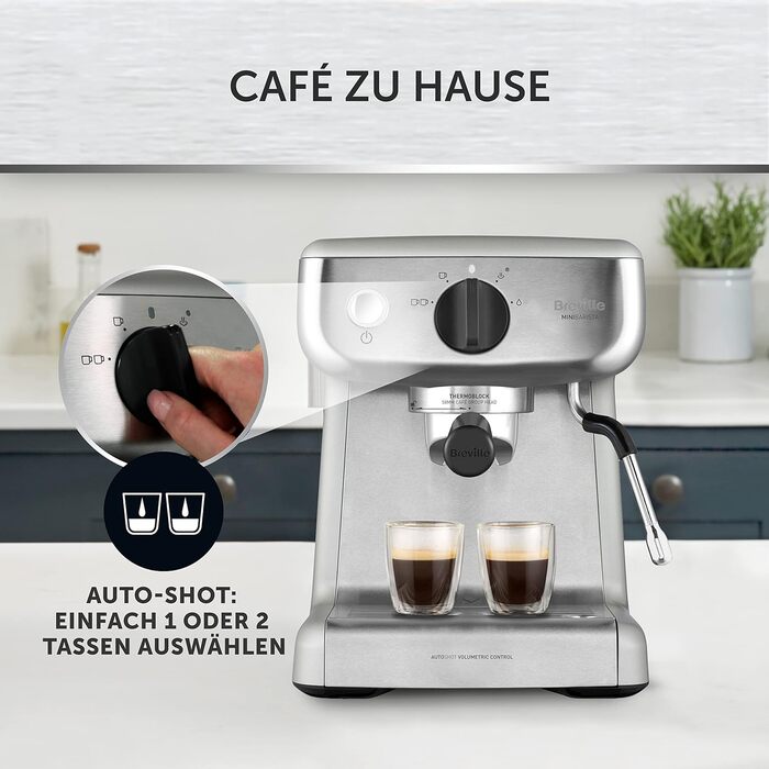 Кавоварка Breville Barista Max з портафільтром Еспресо-машина/кавоварка з вбудованою кавомолкою та спінювачем молока Резервуар для води 2,8 л Італійський насос 15 бар Нержавіюча сталь VCF126 шт. Бариста з кавомолкою (Бариста без кавомолки)