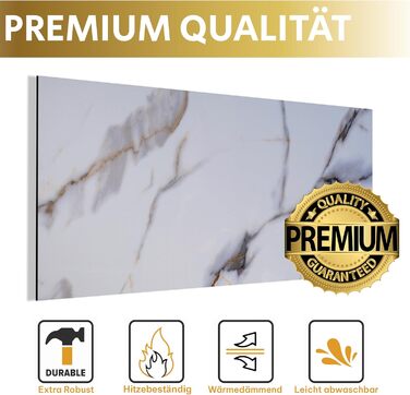 Стінові панелі AS Country Stone під мармур 60x120 см ПВХ-облицювання стіни з пластикових панелей для кухні, ванної кімнати тощо Панель кухонного фартуха (4 шт., Pure)