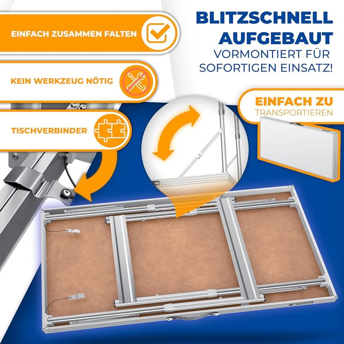 Набір із 3 столів для кемпінгу 100 х 60 см KESSER