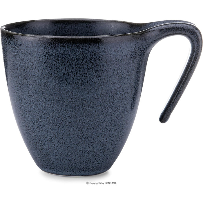 Набір чашок для кави Konsimo Hard China на 6 - Набір з 6 шт. - Чашки для чаю TIME BLACK - Чашка для кави 150 мл (12 шт. ) - Чорна (Чорний / Графітовий / Темно-синій, Набір кухлів (300 мл) 6 шт. )