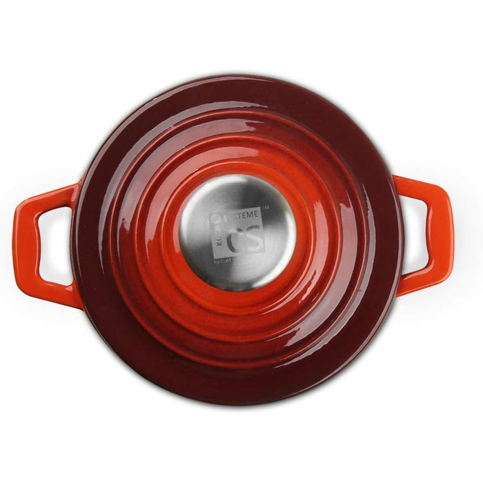 Набір чавунних каструль з кришками, 7 предметів, червоний Carl Schmidt Sohn