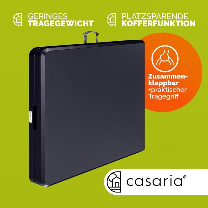 Садовий стіл 183x76 см антрацитовий Casaria