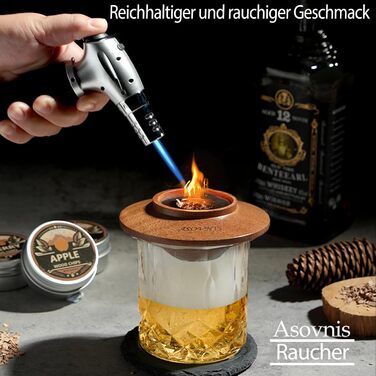 Набор для копчения виски с факелом 6 вкусов ASOVNIS