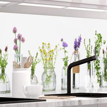 Самоклеючий кухонний фартух StickerProfis, дизайн у формі банок для трав, 60 x 340 см, бризкозахисний екран з ПВХ своїми руками