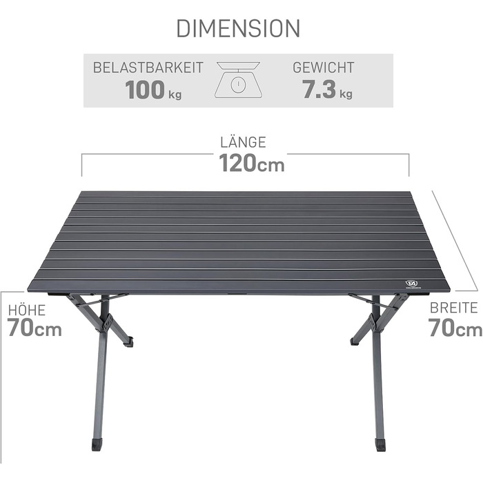 Складной кемпинговый стол 120x70 см EVER ADVANCED
