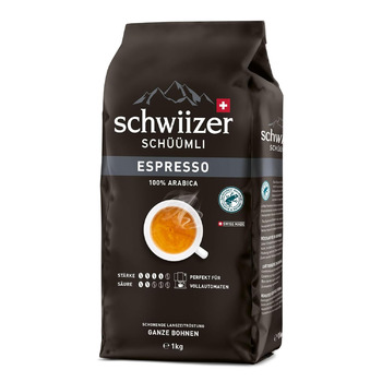 Кофе в зернах 100% арабика, 1 кг Espresso Schwiizer Schüümli Кофе в зернах 100% арабика, 1 кг Espresso Schwiizer Schüümli