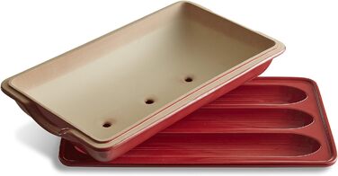 Хлібопекар, кераміка, вугілля, 25x15x12,5 см (червоний, 390x240 мм)