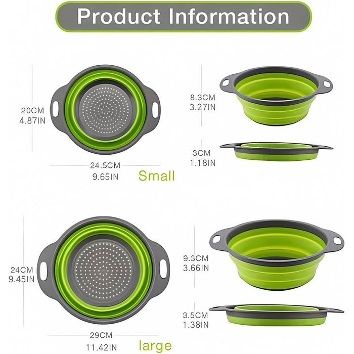 Складаний друшляк 2 шт червоний König Design