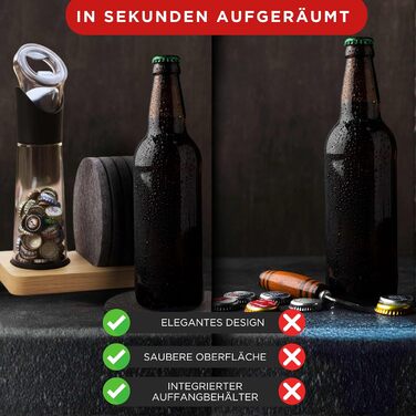 Відкривачка для пляшок з контейнером для кришечок з тримачем wortek