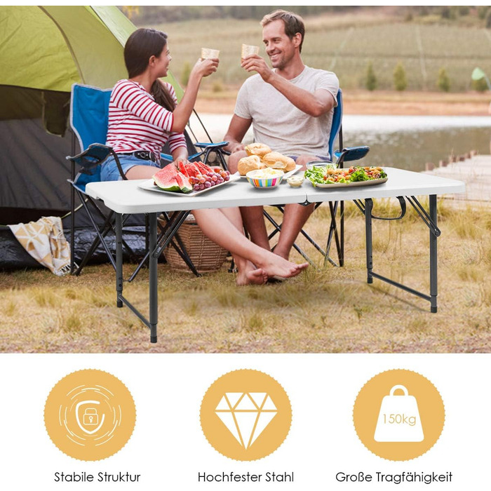 Складной кемпинговый стол белый RELAX4LIFE