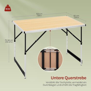 Раскладной кемпинговый стол 100 x 60 см WOLTU